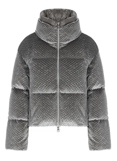 Herno Down Jacket With Sequins In Gray
