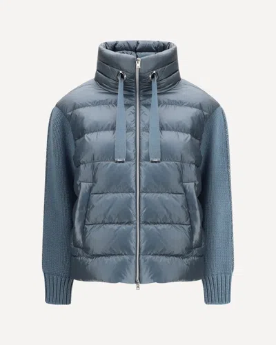 HERNO DOWN JACKET WITH WOOL SLEEVES
