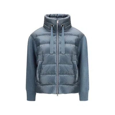 HERNO DOWN JACKET WITH WOOL SLEEVES