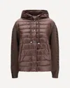 Herno Down Jacket With Wool Sleeves In Brown