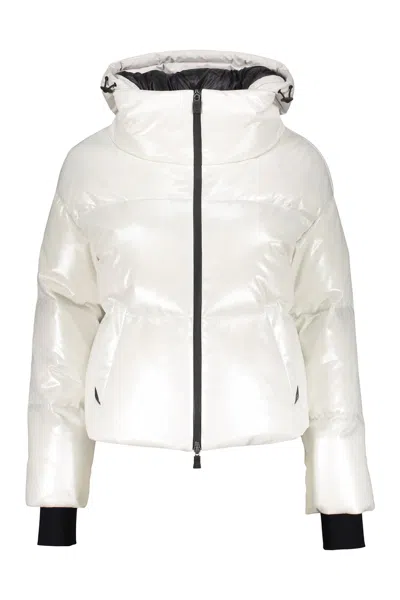 Herno Down Jacket With Zip Closure And Adjustable Hood In Gray