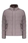 Herno Down Jacket With Zipper And Automatic Buttons In Gray