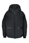 Herno Down Jacket With Zipper And Hood In Black