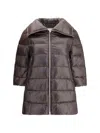 Herno Quilted Padded Midi Jacket With High Collar In Brown