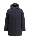 Herno New Impact Long Down Jacket With Hood In Blue