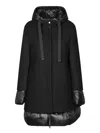 Herno Wool Padded Coat With High Neck In Black