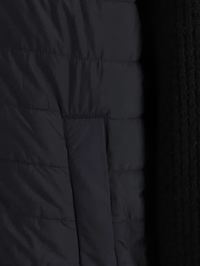 Herno Knitted-panels Padded Bomber Jacket In Black