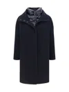 Herno Resort Layred Coat In Black
