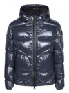 Herno Down Jacket With Logo In Blue