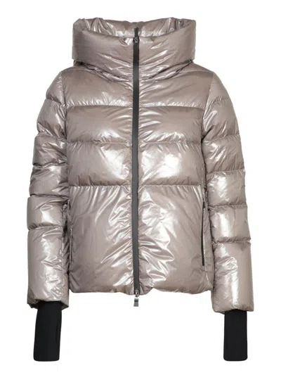 Herno Down Jacket In Glazed Ripstop 2l In Grey