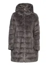 Herno Ashape Fur Grey Down Jacket In Grey