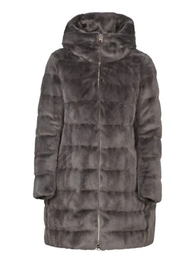 Herno Ashape Fur Grey Down Jacket