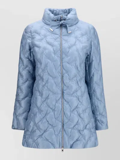 Herno Down Midi Parka Coat In Blue