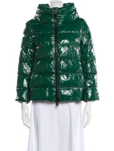 Pre-owned Herno Down Printed Jacket In Green
