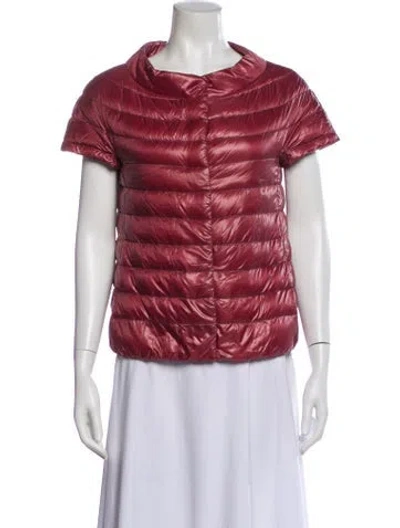 Pre-owned Herno Down Puffer Vest In Red