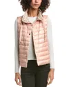 Herno Quilted Sleeveless Lightweight High Collar Jacket In Pink