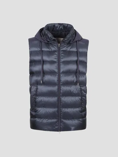 Herno Down Vest Jacket In Blu