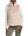 Herno Lady Faux Fur Down Vest In Neutral