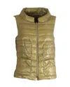 Herno Down Vest With Pockets In Green Polyamide In Green