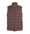 Herno Down Virgin Wool-blend Gilet In Brown