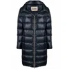 Herno Black High Neck Down Jacket In Blue