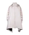 Herno Draped Hooded Coat In Neutral