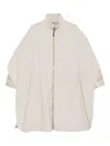 Herno Zip-front Cape Coat In Neutral