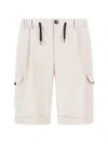 Herno Drawstring Cargo Shorts In White