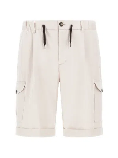 Herno Drawstring Cargo Shorts In White