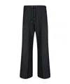 Herno Fine Mesh Black Trousers In Black