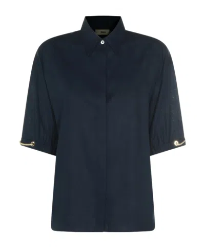 Herno Drawstring Detail Shirt In Blue