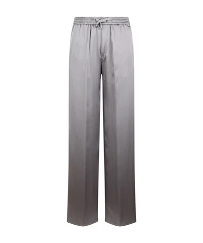 Herno Fluid Satin Trousers In Grey