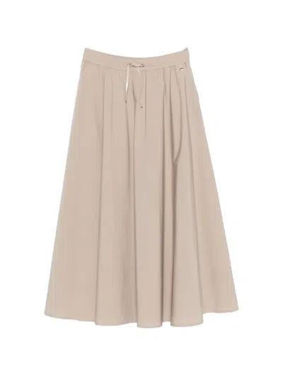 Herno Drawstring Flared Maxi Skirt In White