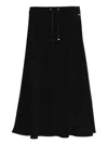 Herno Drawstring Flared Midi Skirt In Black