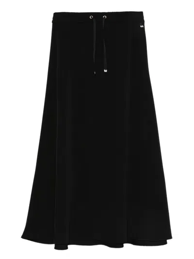 Herno Drawstring Flared Midi Skirt In Black