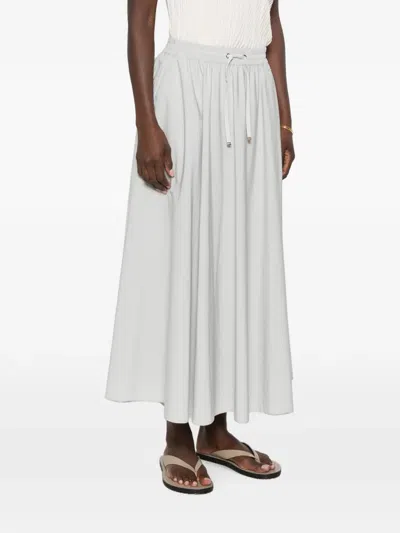 Herno Drawstring Flared Midi Skirt In White