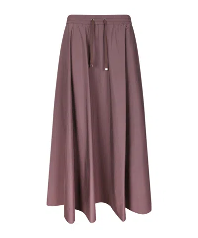 Herno Drawstring-waist Pleated Mid Skirt In Brown