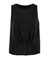 Herno Sleeveless Top In Tech Trait In Black