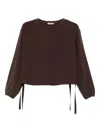 Herno Drawstring-hem Sweatshirt In Brown