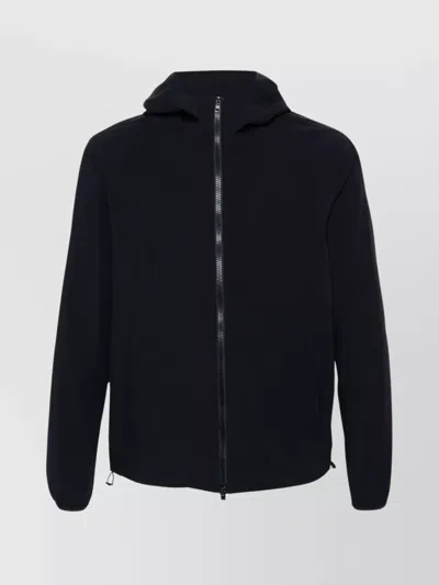 Herno Debossed-logo Water-repellent Jacket In Blue