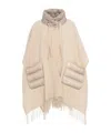 Herno Drawstring High Collar Cape In Neutral