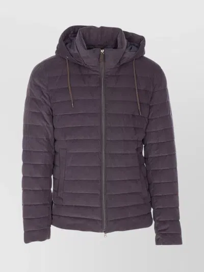 Herno Drawstring Hood Padded Down Jacket In Gray