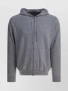 Herno Drawstring Hooded Cashmere Knit Cardigan In Gray