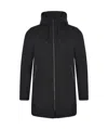 Herno Long Scuba Jacket With Hood And Side Zip Pockets In Black