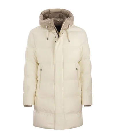 Herno Drawstring Hooded Coat In Brown