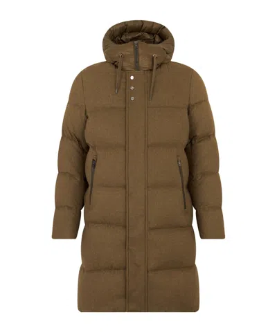 Herno Drawstring Hooded Coat In Brown