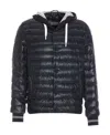 Herno Drawstring Hooded Down Jacket In Black