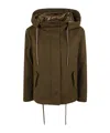 Herno Drawstring Hooded Down Jacket In Green