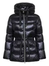 Herno Women Black Ultralight Nylon Hooded Down Jacket In Black