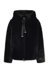 Herno Bomber Soft Faux Fur In Black